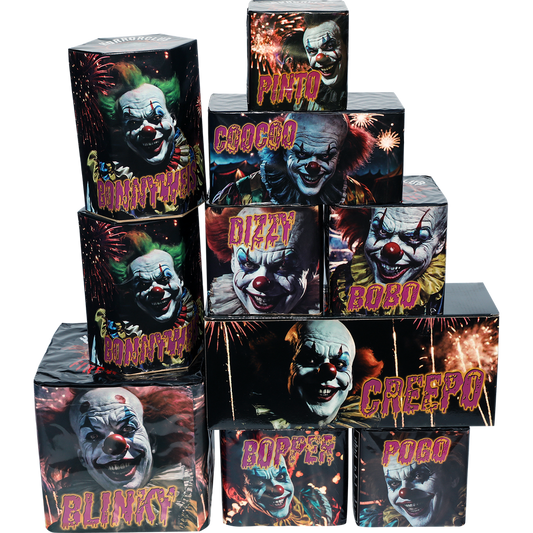 Killer Clowns Sort,10 Batteri/fontæner