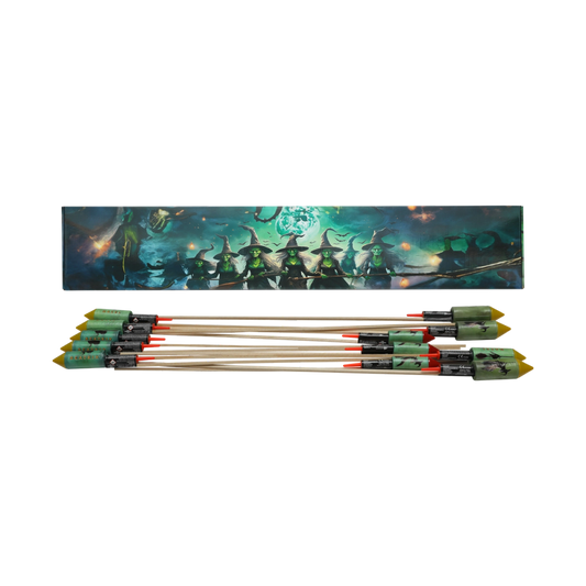 Flying witch, 12 witches on a stick
